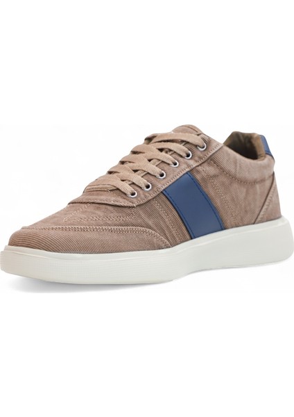 2198-DAKIRS Anatomik Tabanlı Erkek Keten Kumaşlı Sneakers Ayakkabı - NKT02198-KUM-44