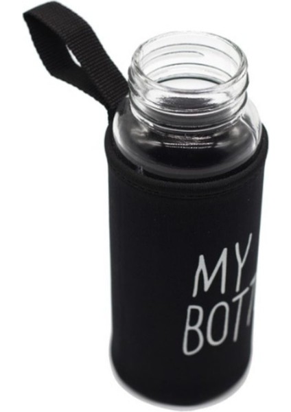 Şeffaf Cam Su Şişesi 500 ml Siyah Kapaklı, ve şık tasarım fiyatları