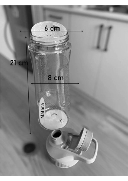 Gri Şeffaf 730 ml Çok Amaçlı Plastik Su Şişesi, Okul ve Ofis İçin Uygun modelleri