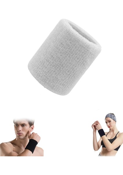 Yumuşak Su Emici Sporcu Bileklik, Beyaz, Çok Amaçlı, Unisex, Renkli, Hafif, Kaliteli