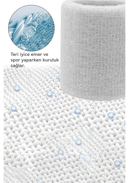 Yumuşak Su Emici Sporcu Bileklik, Beyaz, Çok Amaçlı, Unisex, Renkli, Hafif, Kaliteli fiyatları