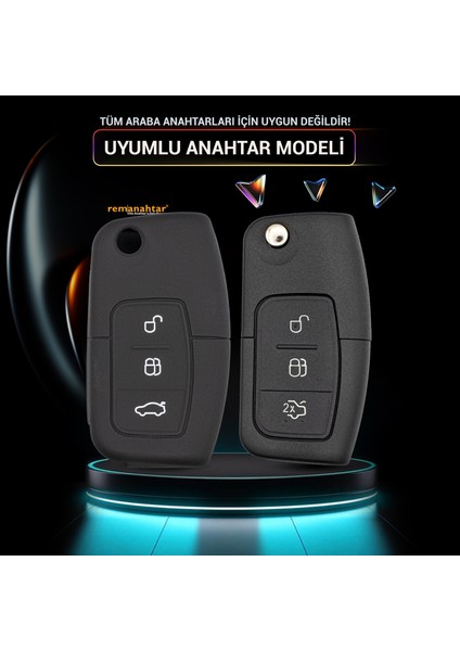 Courier Focus Fiesta 3 Buton Sustalı Silikon Anahtar Kılıfı - Siyah fiyatları