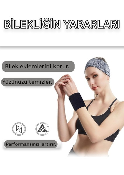 Yumuşak Su Emici Sporcu Bileklik, Beyaz, Çok Amaçlı, Unisex, Renkli, Hafif, Kaliteli