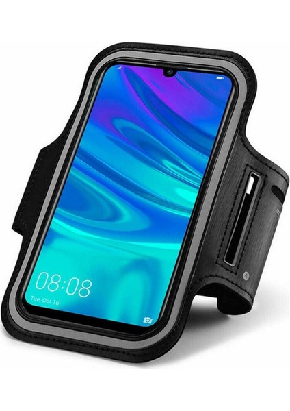 Siyah spor kol bandı, telefon tutucu, koşu ve egzersiz için ideal, rahat ve kullanışlı