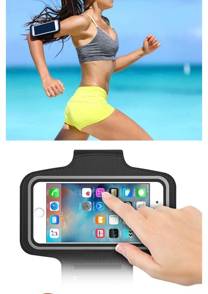 Siyah spor kol bandı, telefon tutucu, koşu ve egzersiz için ideal, rahat ve kullanışlı fiyatları