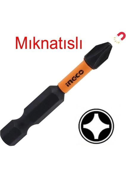 5 Adet Wq Mıknatıslı Matkap Bits Uç Ph2 50 mm Vida Sökme 5 cm Yıldız Matkap Vidalama Ucu S2 Çeliği