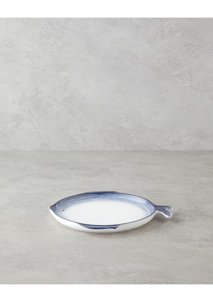 Marinova Porselen Pasta Tabağı 23 cm Mavi-Beyaz fiyatları