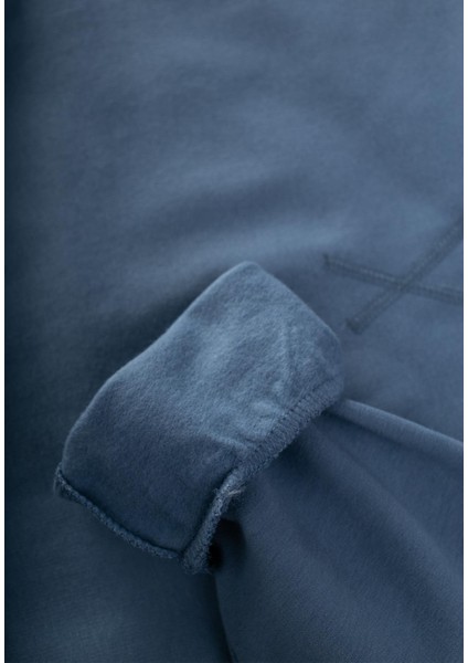 Basıc Karyoka Detaylı Sweatshirt Takım Indigo Mavi modelleri