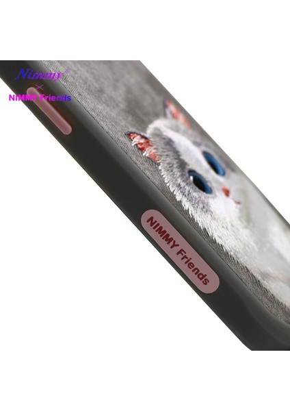 iPhone 15 Pro Uyumlu 3D Göz Gray Kedi Detaylı Gerçek Nakış İşlemeli Kabartmalı Big Eyes Kılıf modelleri
