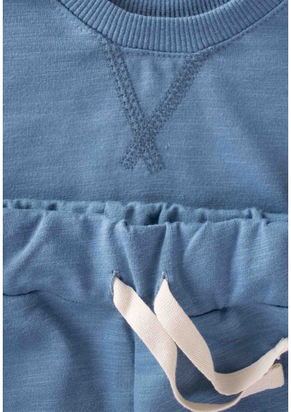 Basıc Sweatshirt Takım Indigo Mavi modelleri