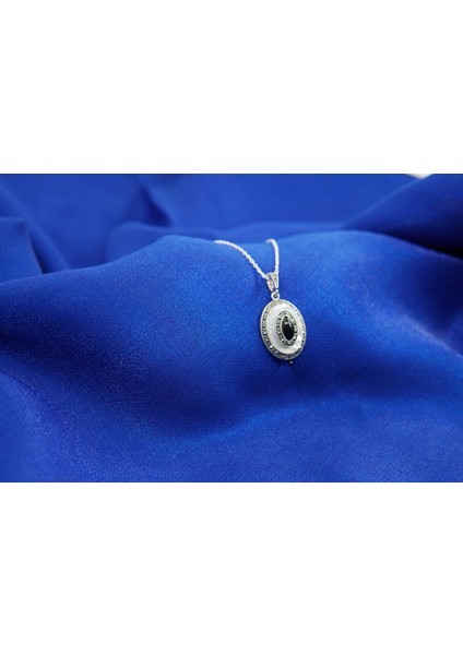 Elips Sedef Oltutaşı Detaylı Kolye modelleri