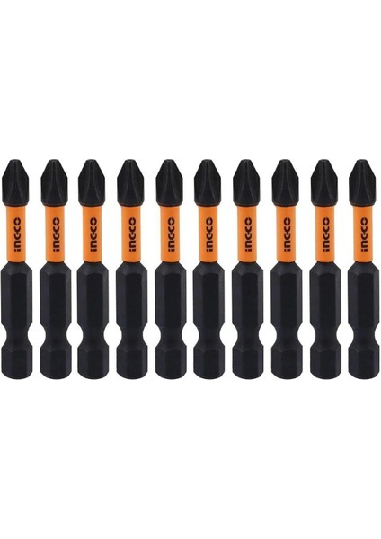 10 Adet Mıknatıslı Matkap Bits Uç Ph2 50 mm Vida Sökme 5 cm Yıldız Matkap Vidalama Ucu S2 Çeliği