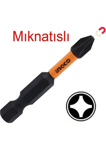 10 Adet Mıknatıslı Matkap Bits Uç Ph2 50 mm Vida Sökme 5 cm Yıldız Matkap Vidalama Ucu S2 Çeliği