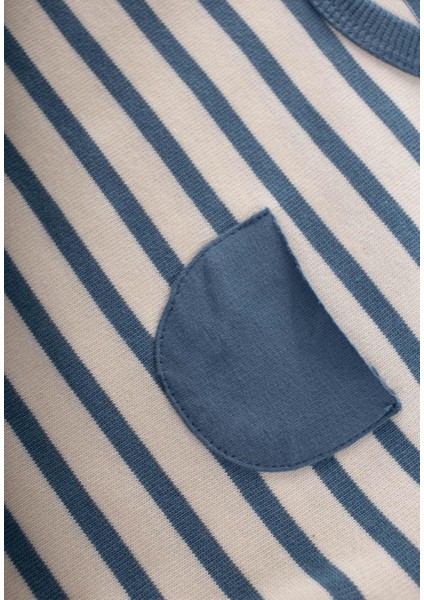 Çizgili Sweatshirt Takım 1-7 Yaş Indigo Mavi modelleri