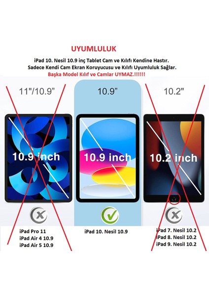 Apple iPad 11.nesil A16 11INÇ/10.NESIL 10.9inç Kılıf Set Pu Deri Smart Tablet Kilifi Ekran Koruyucu + Kalem fiyatları