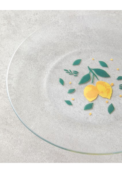 Lemon Cam 4'lü Pasta Tabağı 19 cm Sarı-Yeşil modelleri