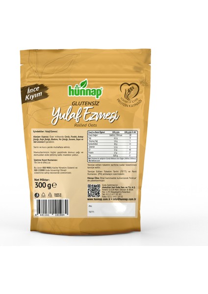 Glutensiz Yulaf Ezmesi Ince Kıyım 300 gr fiyatları