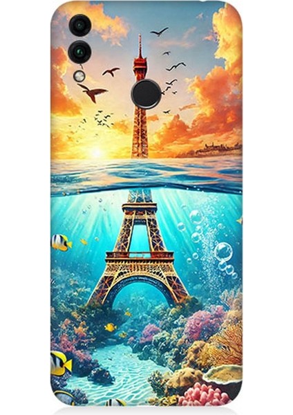 Huawei Honor 8c Uyumlu Denizaltında Eyfel Hayali Desenli Silikon Kılıf
