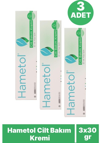 Hametol Cilt Bakım Kremi 30 gr 3 Adet