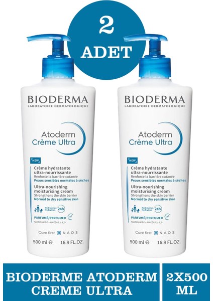 Bioderma Atoderm Cream Ultra 500 ml 2 Adet