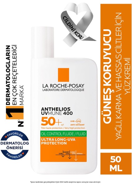 La Roche Posay Anthelios Oil Control Fluid Akışkan Yüz Güneş Kremi 50 ml