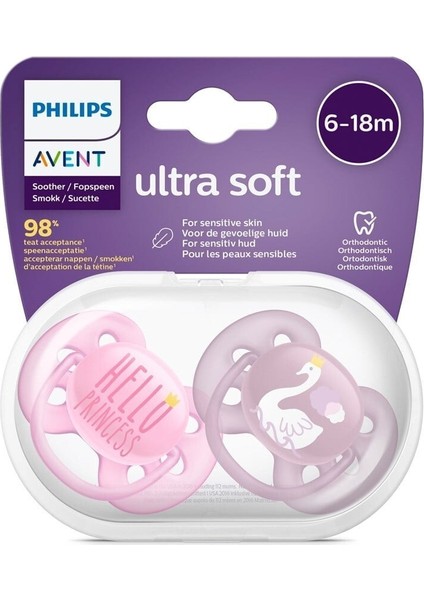 Ultra Soft Yumuşak 2li Emzik 6-18 Ay - SCF223/02
