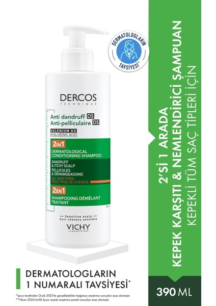 Vichy Dercos Anti Dandruff Ds Anti-Pelliculaire Ds Selenium 390 ml