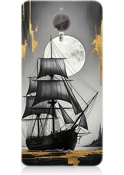 General Mobile Gm5 Plus Uyumlu Dolunayda Yelkenli Gemi Desenli Silikon Kılıf
