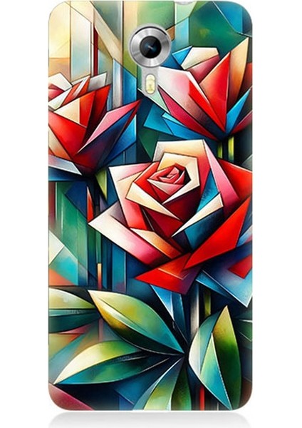 General Mobile Discovery 4g Uyumlu Soyut Origami Gül Deseni Desenli Silikon Kılıf