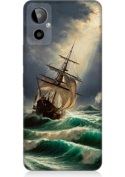 General Mobile Gm 23 Se Uyumlu Fırtınada Cesur Yelkenli Desenli Silikon Kılıf