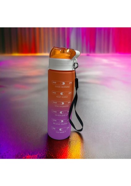 Pembe 500ml Spor Su Şişesi, Tritan, Bpa İçermez, Motivasyonel Tasarım