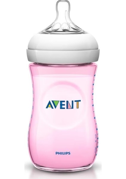 Natural PP Biberon 260 ml 1 ay+ Pembe SCF034/17
