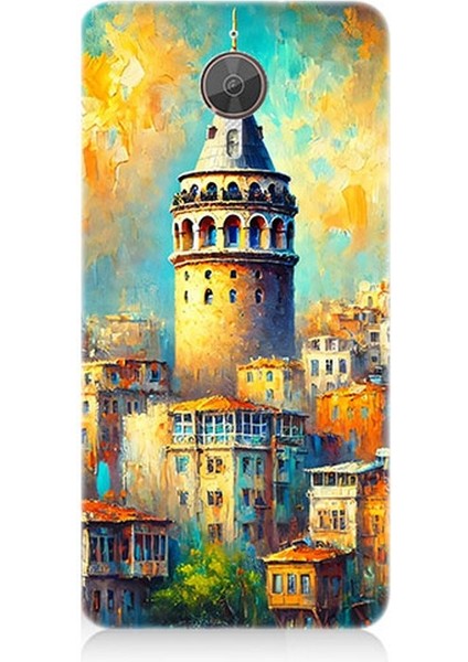 General Mobile Gm5 Plus Uyumlu Galata’da Renkli Işıklar Desenli Silikon Kılıf