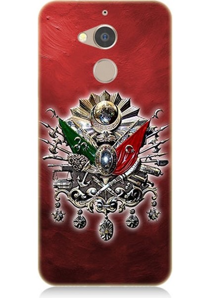 General Mobile Gm8 Uyumlu Osmanlı Armalı Kırmızı Arka Desenli Silikon Kılıf