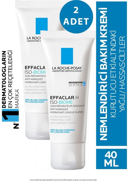 La Roche Posay Effaclar H Iso Biome Creme 40 ml 2 Adet