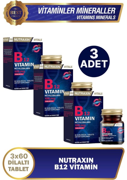 B12 Vitamin 60 Tablet 3 Adet