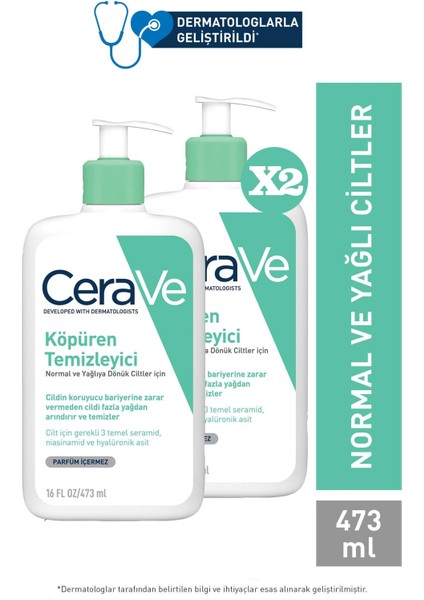 Cerave Foaming Cleanser Normal & Yağlıya Dönük Ciltler Için 473 ml 2 Adet fiyatları