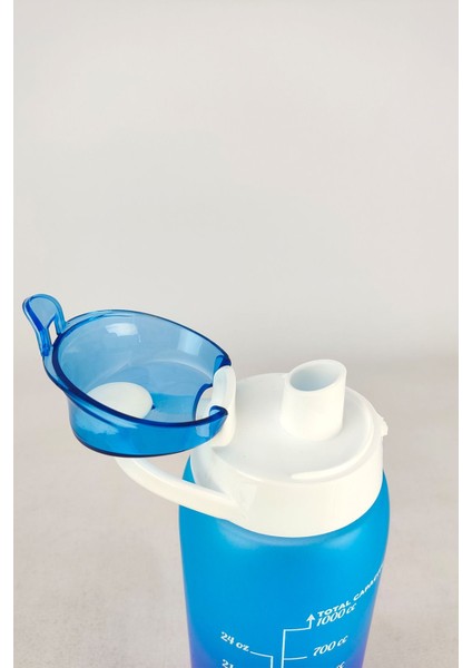 1 Litre Çift Renk Baskılı Sağlıklı Plastik Su Şişesi Mavi