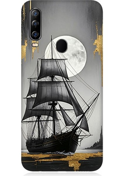 General Mobile Gm 20 Pro Uyumlu Dolunayda Yelkenli Gemi Desenli Silikon Kılıf