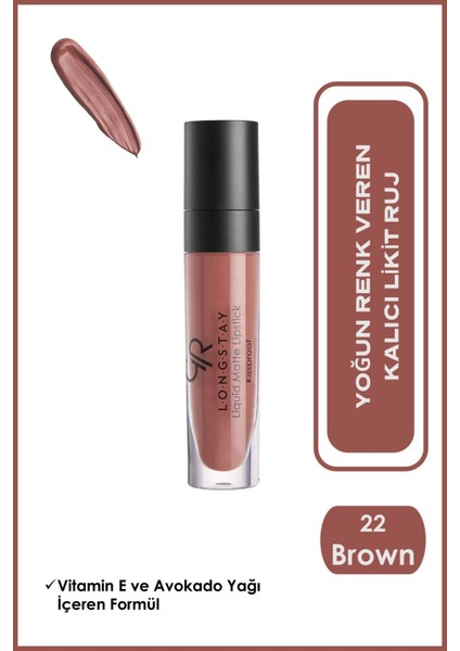Golden Rose No: 22 Uzun Süre Kalıcı Likit Mat Ruj