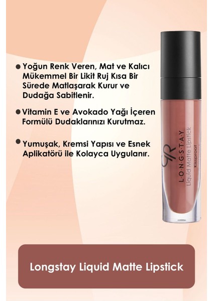 Golden Rose No: 22 Uzun Süre Kalıcı Likit Mat Ruj