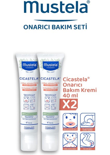 Mustela Cicastela Onarıcı Bakım Kremi 40 ml 2 Adet