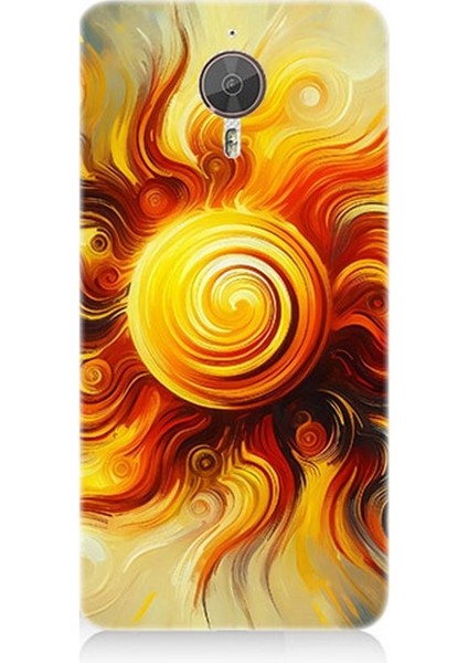 General Mobile Gm5 Plus Uyumlu Alev Girdabında Güneş Patlaması Desenli Silikon Kılıf