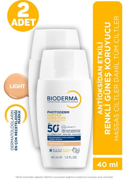 Bioderma Photoderm Xdefense SPF50+ Light 40 ml 2 Adet