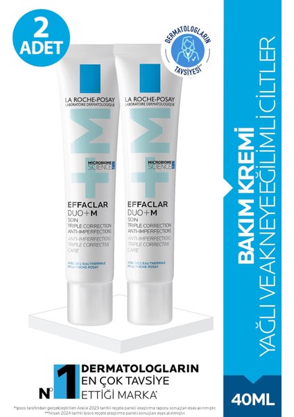 La Roche Posay Effaclar Duo + Cilt Kusuru Görünümü Karşıtı Akneye Eğilim Gösteren Ciltler Için Bakım Kremi 40 ml 2 Adet