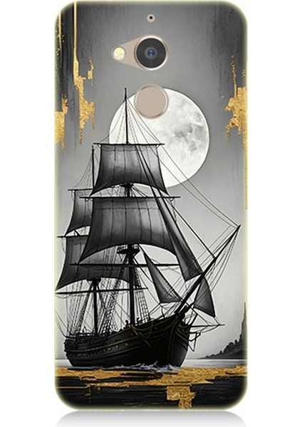 General Mobile Gm8 Uyumlu Dolunayda Yelkenli Gemi Desenli Silikon Kılıf