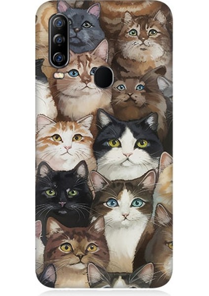 General Mobile Gm 20 Pro Uyumlu Kedi Kalabalığında Kaos Desenli Silikon Kılıf