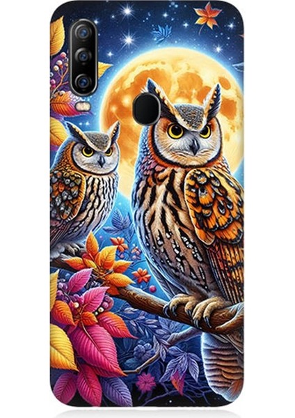 General Mobile Gm 20 Pro Uyumlu Dallarda Bilge Baykuşlar Desenli Silikon Kılıf