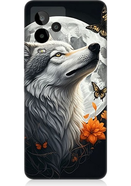 General Mobile Gm 24 Pro Uyumlu Dolunayda Gururlu Kurt Desenli Silikon Kılıf