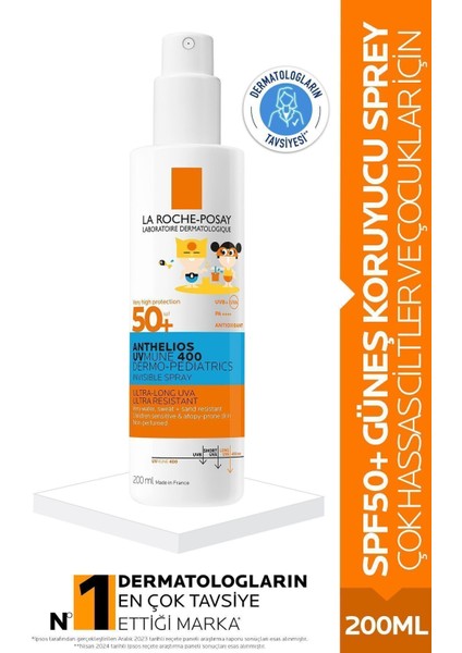 La Roche Posay Anthelios Dermo Pediatrics Invisible Sprey SPF50+ 200 ml